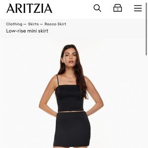Aritzia Sunday Best Rocco Black Mini Skirt sz 2